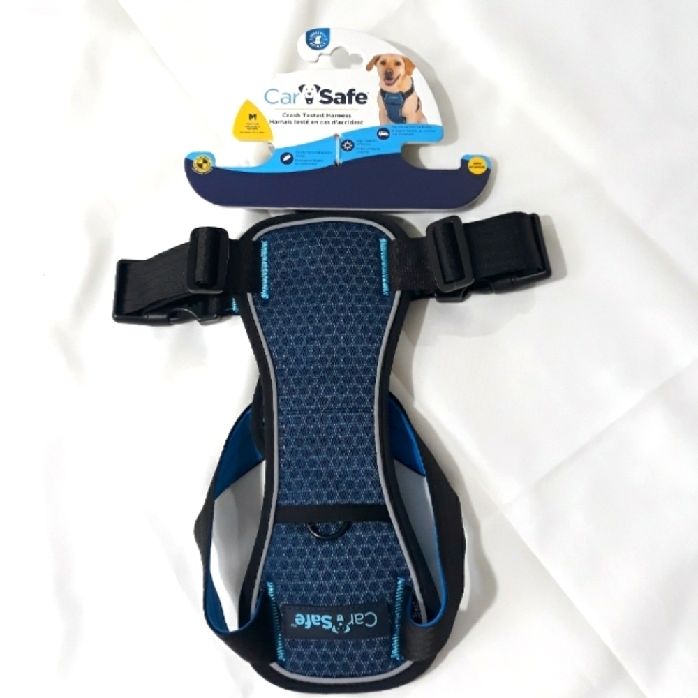CarSafe Blue and Black Dog Harness New With Tag Size Medium Lightweight